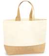 W452 Westford Mill Jute Base Canvas Tote XL Bag Natural colour image